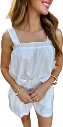 Elan Flowy Tank In White Wash