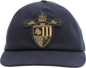 Fendi Crest Cotton Baseball Cap