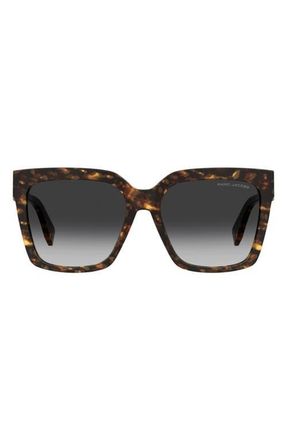Marc Jacobs 57mm Polarized Gradient Square Sunglasses in Havana/Brown at Nordstrom