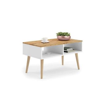 OEM Tavolino Scandinavo Sandi Bianco / Rovere Artigianale Oro
