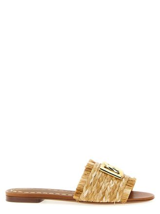 Dolce & Gabbana Beige Logo Sandals