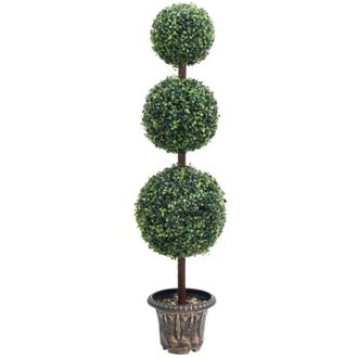 vidaXL vidaXL Pianta di Bosso Artificiale a Sfera con Vaso Verde 118 cm