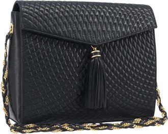 Bally Vintage Chain Quilted Leather Leather Shoulder Bag Bag (Pre-Owned)