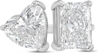Diana M. Jewels Platinum 15ct Lab Grown Radiant & Heart Diamond Two-Stone Ring