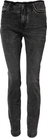 Dolce & Gabbana Grijze Skinny Mid-Waisted Denim Jeans - Dames - Skinny Jeans - Grijs - S - Denim - Jeans