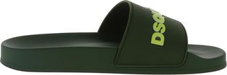 Dsquared2 Mens Slides Sandals - Dark Green Rubber - Size EU 43