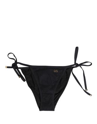 Dolce & Gabbana Black Tie-Side Bikini Bottom Swimsuit Womens Swimwear