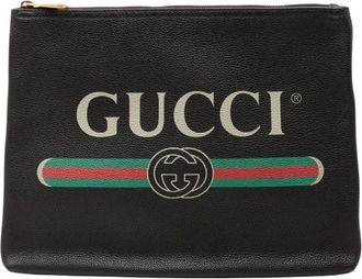 Gucci Pre-owned Clutches, female, Black, Size: ONE SIZE Pre-owned Leather Pouch