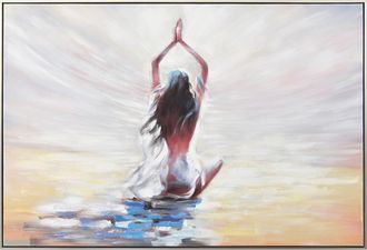 Schubiger M&ouml;bel Bild mit Rahmen Yoga am Strand