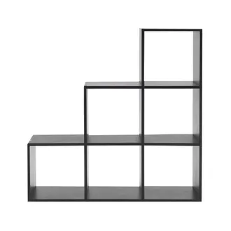 Mobili Rebecca Mobili Rebecca - Rebecca Mobili Librer&iacute;a Estanteria Negro 6 Cuartos Mdf Organizaci&oacute;n 97,5x97,5x29
