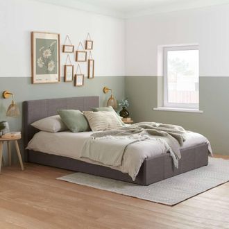 Birlea Berlin Grey Fabric Ottoman Storage Bed in Mid Grey | Size: Small Double