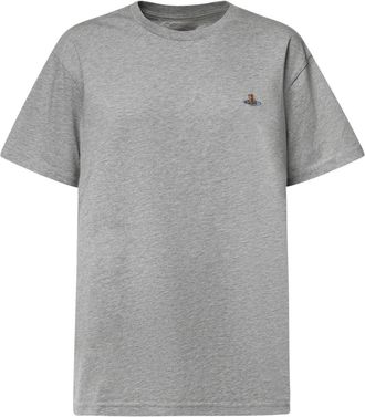 Vivienne Westwood T-shirt met Orb-borduurwerk - Dames - T-shirts - Grijs - L - Katoen - Tops