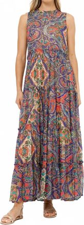 Oliphant Ruffle Tiered Maxi Dress In Persia Cobalt