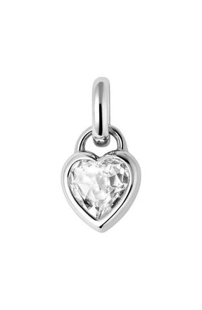 Made by Mary CZ Heart Padlock Charm in Silver at Nordstrom