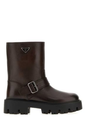 Prada Brown Logo Boots