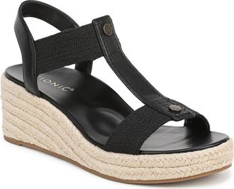 Vionic Calera Wedge Sandal in Black at Nordstrom Rack, Size 7.5