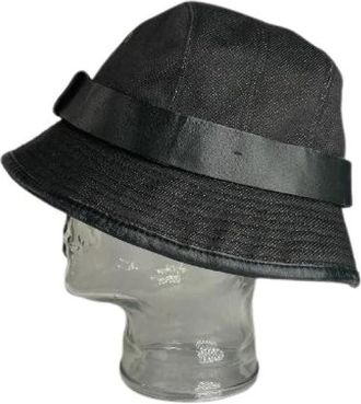 Gucci Pre-owned Vintage Bucket Hat - Dames - Vintage Accessoires - Zwart - ONE Size - Leer - Vintage