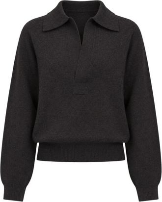 Victoria Beckham Genevieve Polotrui - Dames - Polos - Grijs - L - Wol - Tops