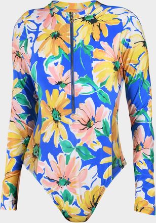 Sunshine 79 Sunflower Rashguard One-Piece Swimsuit
