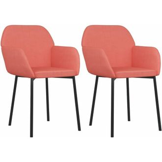 vidaXL Sillas De Comedor 2 Unidades Terciopelo Rosa Vidaxl