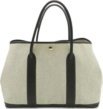 Herm&egrave;s 2006 Toile and Buffle Skipper Garden Party 36 tote bag - Bruin