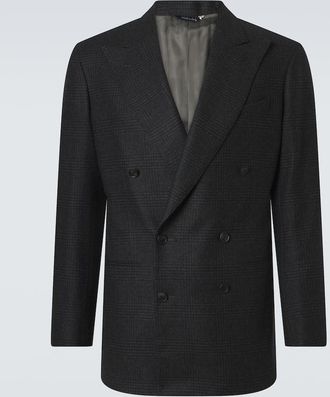 Saman Amel Prince of Wales check wool flannel blazer