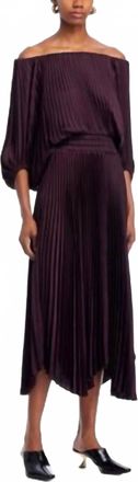 A.L.C. Sienna Pleated Dress In Plum