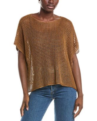 Eileen Fisher Eileen Fisher Bateau Neck Cap Sleeve Linen Sweater