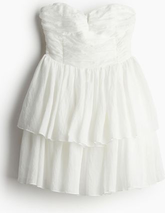 H&M Ausgestelltes Bandeau-Kleid - White