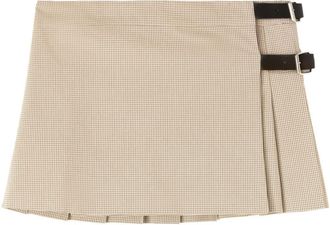 AMBUSH checkered belted miniskirt - women - Polyamide/Cotton/Viscose/Spandex/Elastane - 36 - Neutrals