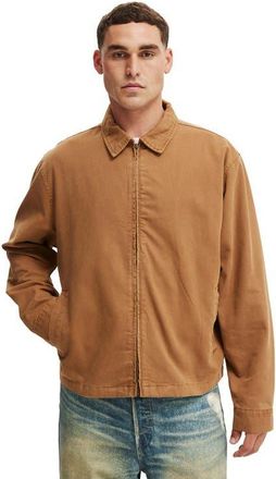 Cotton On Mens Cropped Harrington Jacket in Washed Chestnut at Nordstrom, Size X-Large