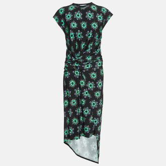 Paco Rabanne Black Floral Print Jersey Skirt And Top Set
