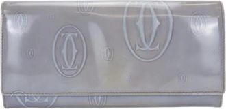 Cartier Pre-owned Lange portemonnee (bi-fold) - Dames - Vintage Accessoires - Paars - ONE Size - Leer - Vintage