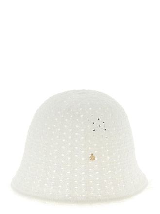 Maison Michel White Lison Knitted Bucket Hat