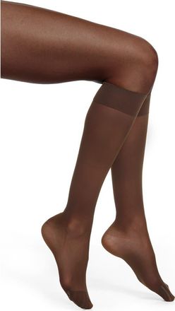 Item m6 Sheer Compression Knee High Socks in Cacao at Nordstrom, Size Large