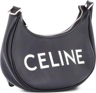 Celine Ava Strap Bag Leather Medium hobo bag - Zwart