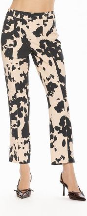Alexia Admor Lior Printed Mid Rise Fitted Pants in Black White Cow at Nordstrom, Size 14
