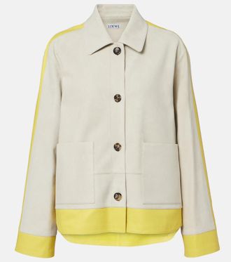 Loewe Leather-trimmed suede jacket