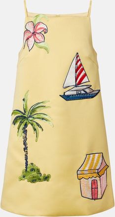 LEO LIN Leia beaded patch-applique minidress