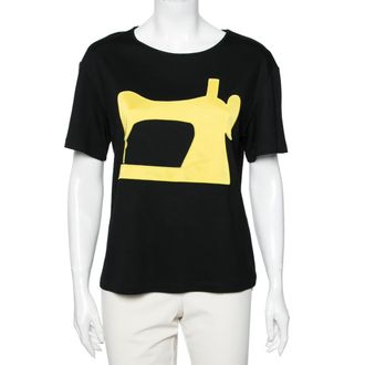 Moschino Moschino Cheap and Chic Black Jersey Sewing Machine Appliqued T-Shirt S