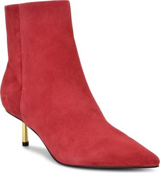 Nine West Hamesa Pointed Toe Bootie in Medium Red at Nordstrom, Size 6.5
