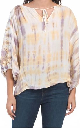 Young Fabulous & Broke Eyelet Poet Blouse In Violet Jupiter Wash
