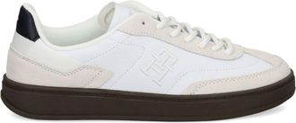 Tommy Hilfiger embroidered-logo leather sneakers - women - Rubber/Leather/Fabric - 37 - White