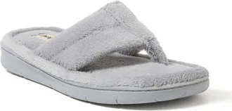 Dearfoams Wrenley Terry Thong Flip Flop Slipper in Sleet at Nordstrom, Size X-Large