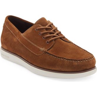 Cole Haan Grand 4-Eyelet Leather Loafer in Spiced Brown Suede /Silver at Nordstrom Rack, Size 9.5