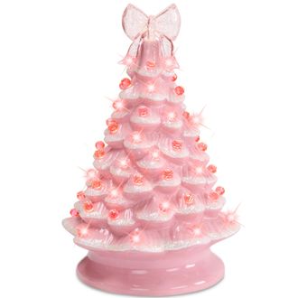 Best Choice Products Ceramic Christmas Tree, Pre-lit Hand-Painted Tabletop Holiday Tree