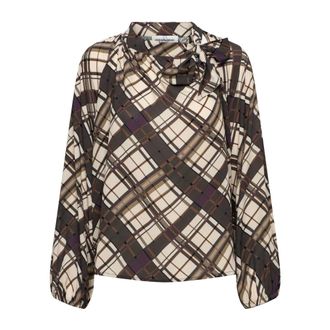 &Co Woman Blouse met sjaalkraag - Dames - Blouses & Shirts - Veelkleurig - Maat: L Poliester