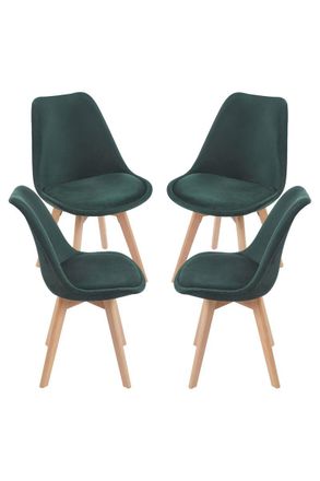Regalos Miguel Regalos Miguel - Packs Sillas Comedor - Pack 4 Sillas Synk Terciopelo - Verde Oscuro