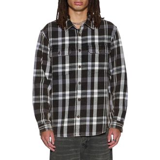 Ksubi Rose Bowl 1999 Check Cotton Button-Up Shirt in Black at Nordstrom Rack, Size X-Large