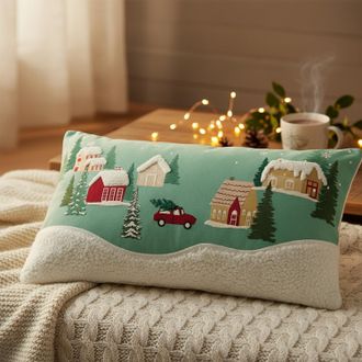 KASANOVA Cuscino natalizio montagna 30x50 cm